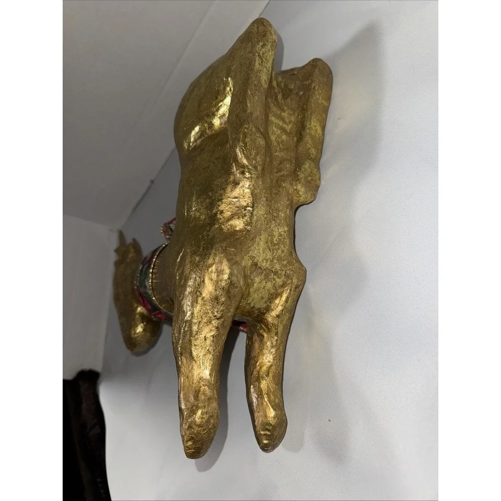 Christmas Holiday Collection Gold‎ Paper Mache Kneeling Deer